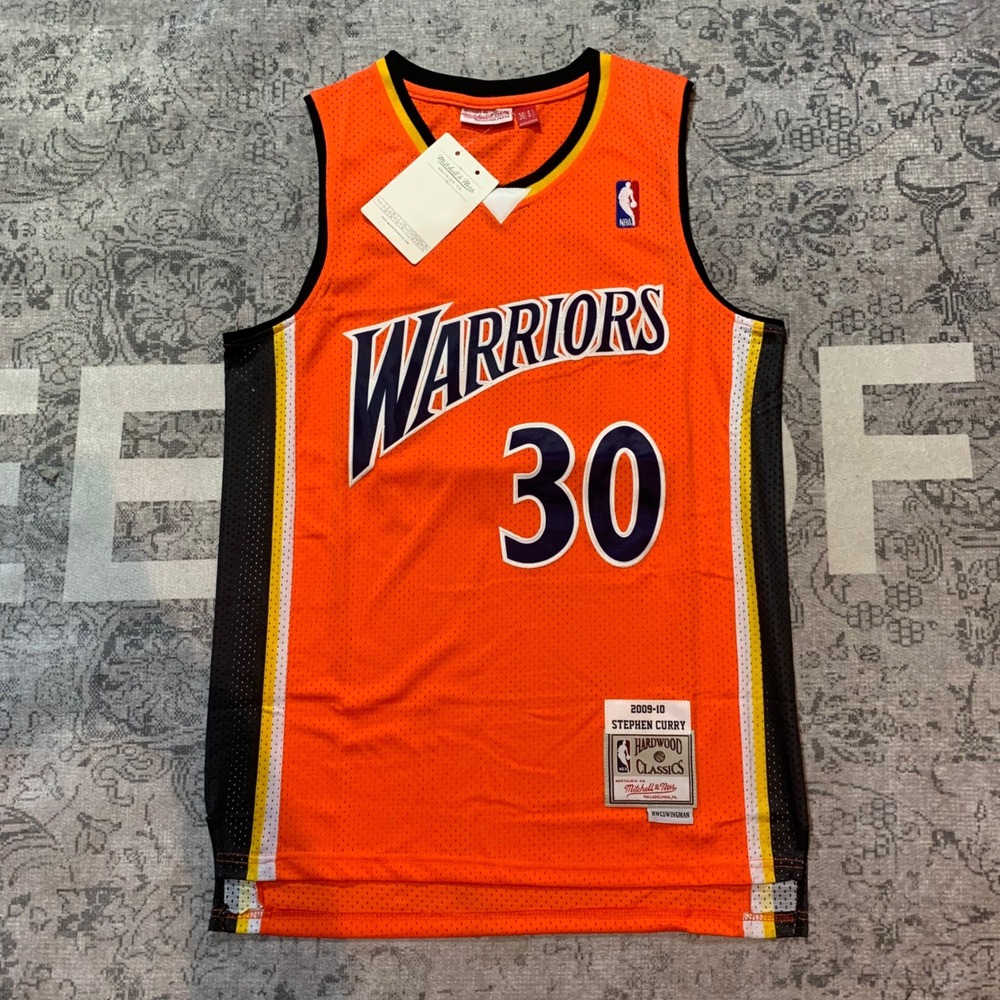 Mitchell & Ness Stephen Curry Warriors Jersey Mens S Orange New 2009-10 Swingman